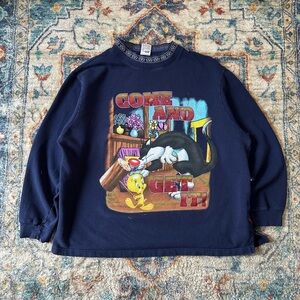 Vintage Looney Tunes Tweety And Sylvester Crewneck Large